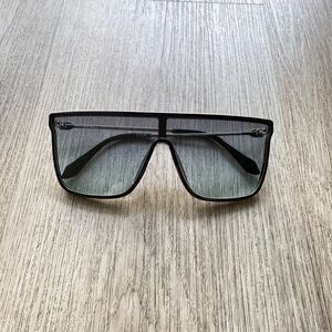 quay australia nightfall remixed black & silver shield sunglasses eyewear NEW